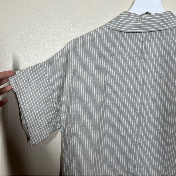 Kal Rieman Womens Stripe Linen Button Up Short Sleeve Shirt Size Small - Picture 8 of 8